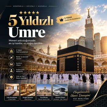 5 yıldızlı umre, lüks umre, vip umre, yakın mesafeli umre, yürüme mesafeli umre